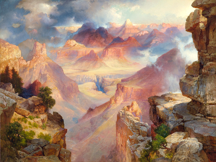 Thomas Moran, Grand Canyon of Arizona at Sunset, 1909, Oil on canvas, 30 x 40 inches, Paul G. Allen Collection courtesy of new orleans museum of art