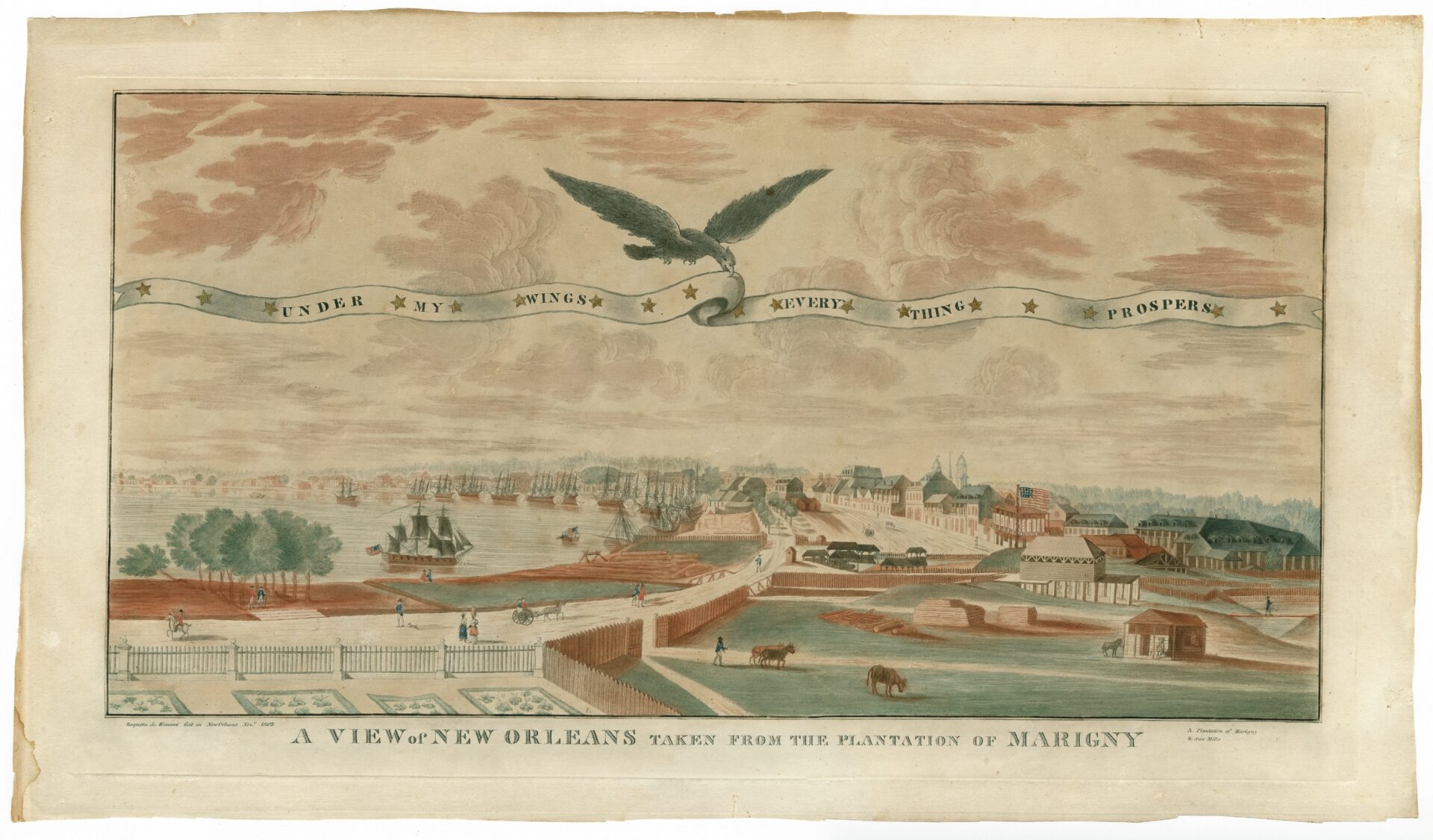 A View of New Orleans Taken from the Plantation of Marigny, 1803