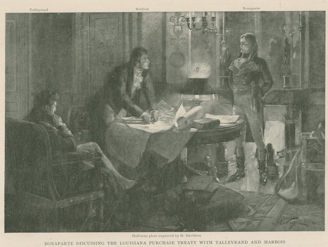 Bonaparte Discussing the Louisiana Purchase Treaty with Talleyrand and Marbois