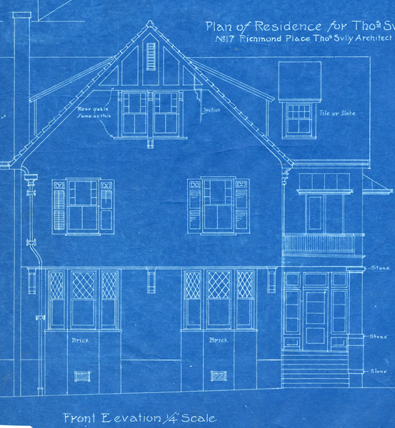 Blueprint of Thomas Sully Residence