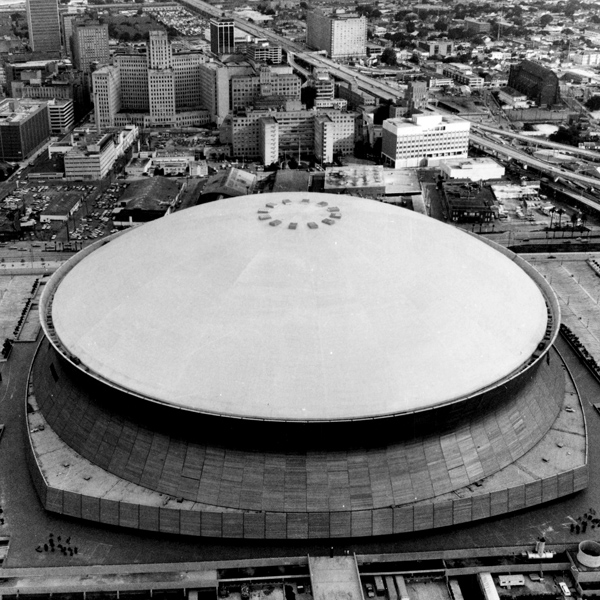 Aerial view of the Superdome