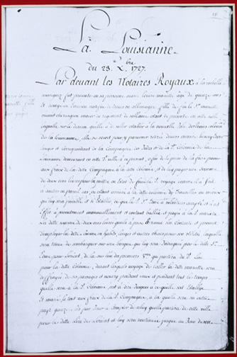 Contract between the Company of the Indies and Marie Louise Mariette