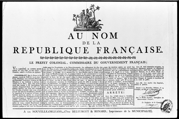 Decree of Pierre Clement Laussat upholding the Code Noir