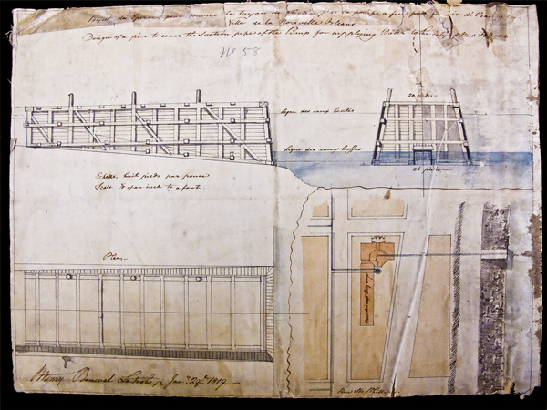 Design of a pier to cover the suction pipe of the pump for supplying water to the City of New Orleans