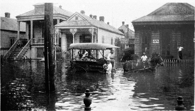 Dupre and Baudin Streets during Great Mississippi Flood of 1927