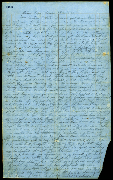 Edward N. Marsh, Civil War Letter