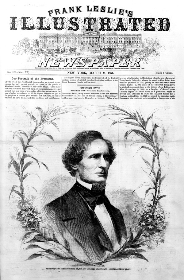 Jefferson Davis, first president of the new Southern Confederacy