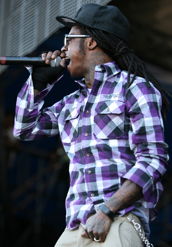 Lil Wayne performing at Voodoo Fest in 2008