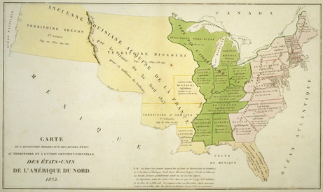 Carte de l’adjonction progressive des divers etats au territoire et a l’union constitutionelle des Etats Unis de l’Amerique Du Nord
