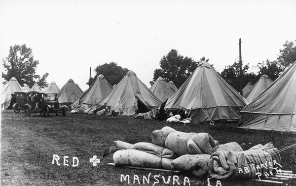 Tent city for refugees at Mansura, during the 1927 flood