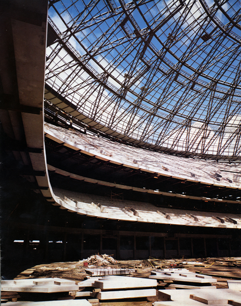 The Louisiana Superdome, construction photograph
