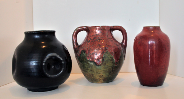 Trio of Small Pots with Experimental Glaze