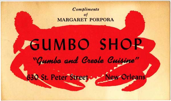 Gumbo Shop Business Card (Front)