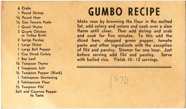 Gumbo Shop Business Card (Back)