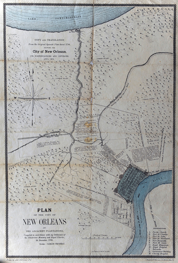 Copy and Translation From the Original Spanish Plan dated 1798, showing the City of New Orleans