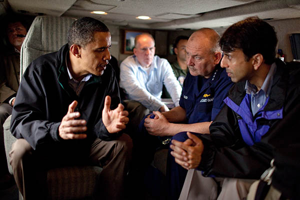 U.S. President Barack Obama with Governor Bobby Jindal