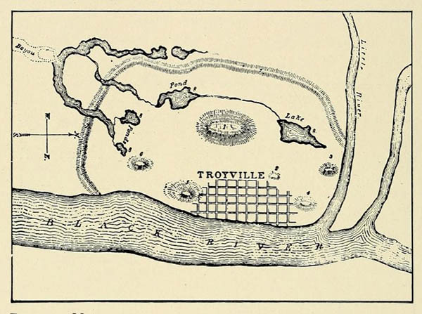 Map of Troyville Mounds & Enclosure