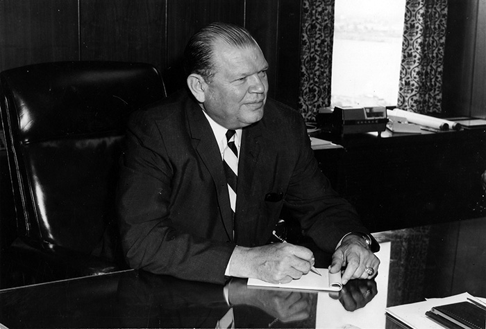 William J. Dodd at his desk in Louisiana