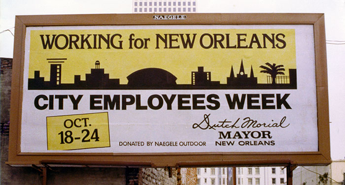 Billboard for City Employees Week in New Orleans