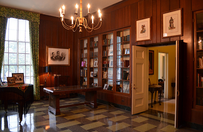 The library at the Old Louisiana Governor’s Mansion in Baton Rouge, Louisiana