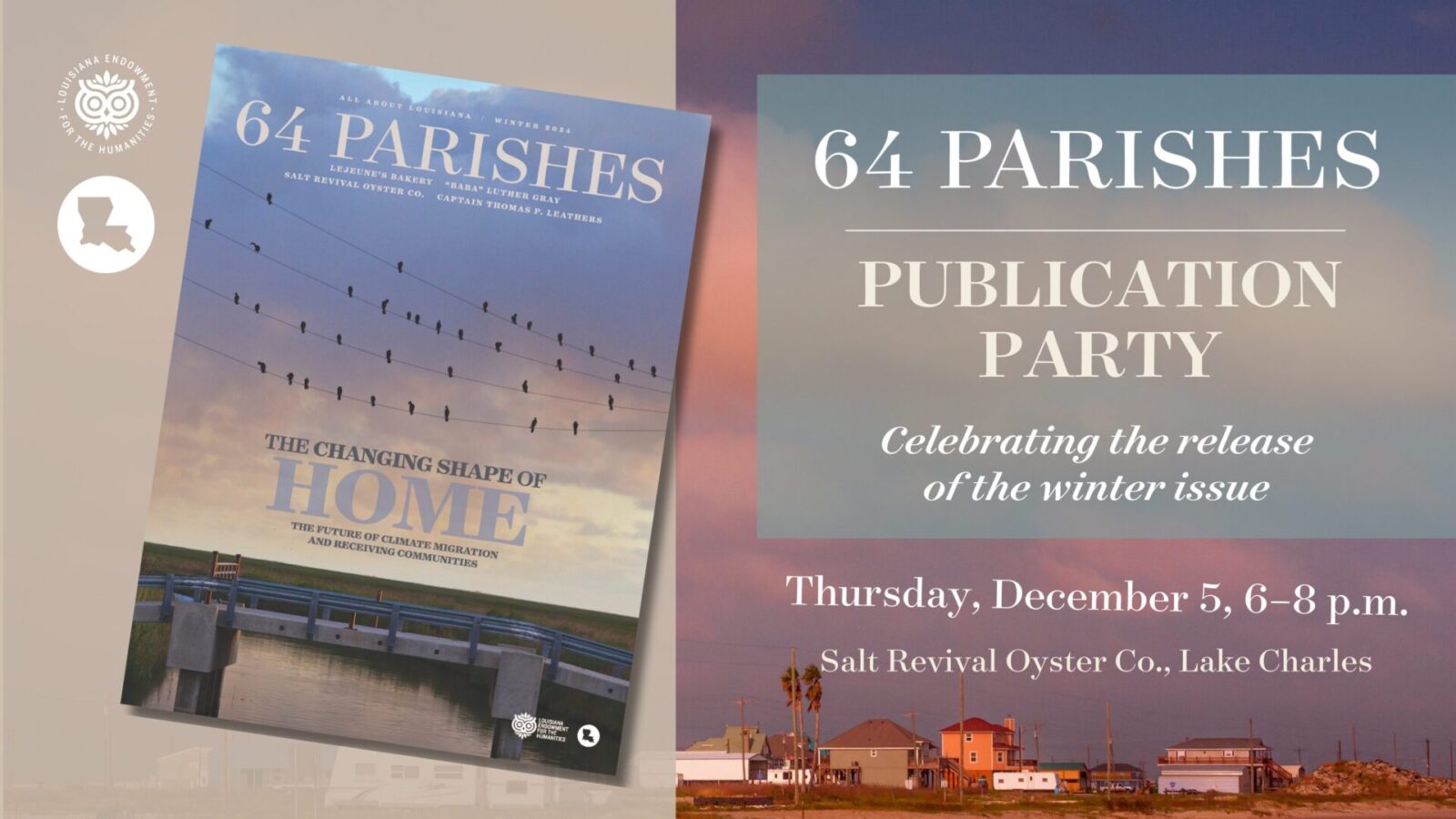 Winter Issue Publication Party in Lake Charles December 5