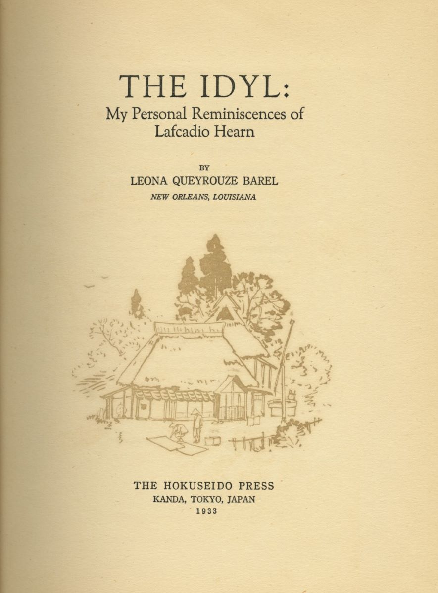 Title page of The Idyl: My Personal Reminiscences of Lafcadio Hearn