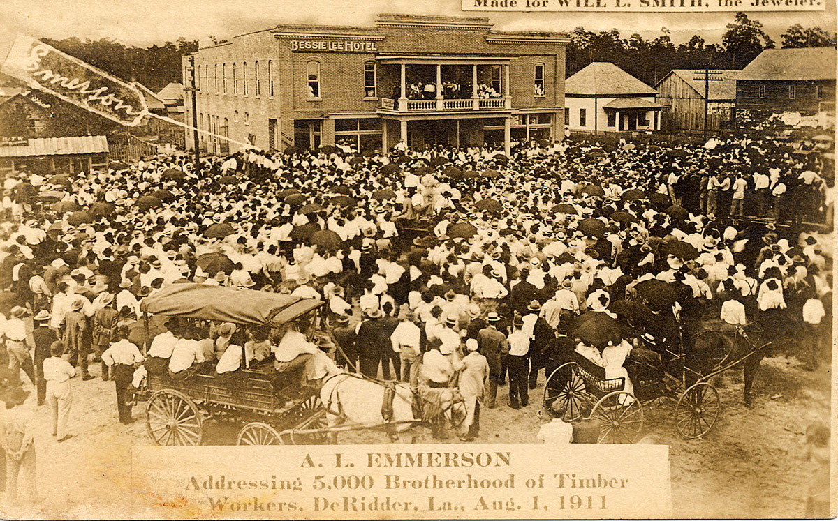 A. L. Emmerson Addressing 5,000 Brotherhood of Timber Workers, 1911
