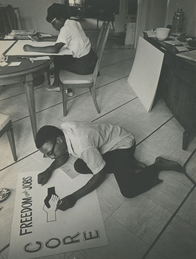 CORE Workers Drawing Protest Posters