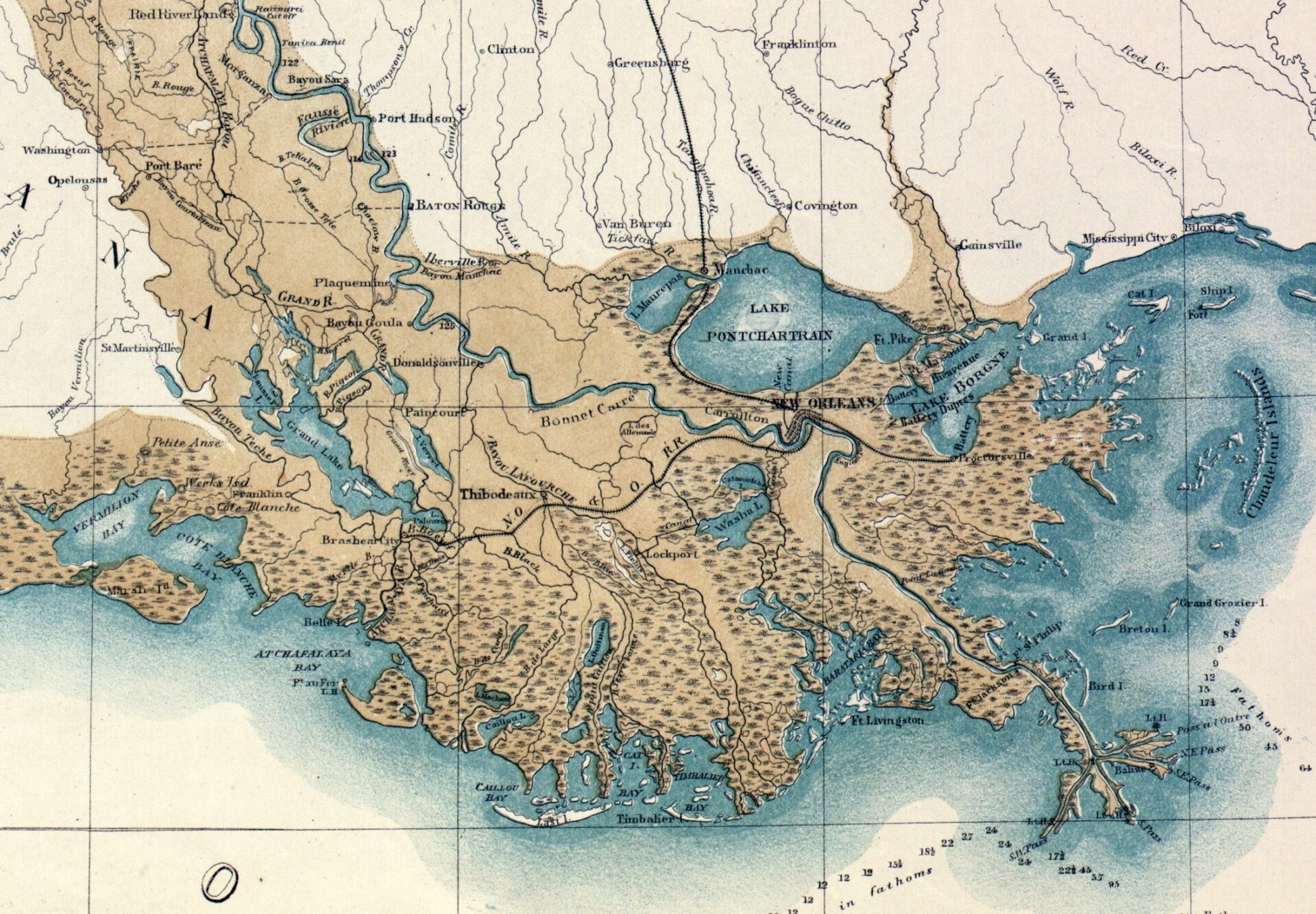 Campanella Delta Detail Map Of The Alluvial Region Of The Mississippi US Army. Corps Of Topographical Engineers  Courtesy LoC 