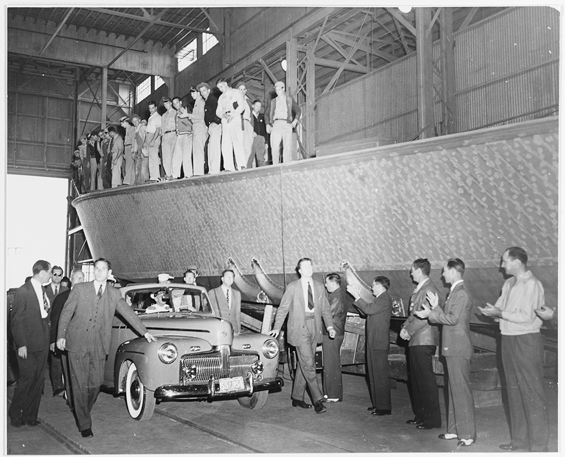 President Franklin D. Roosevelt touring Higgins Industries, 1942