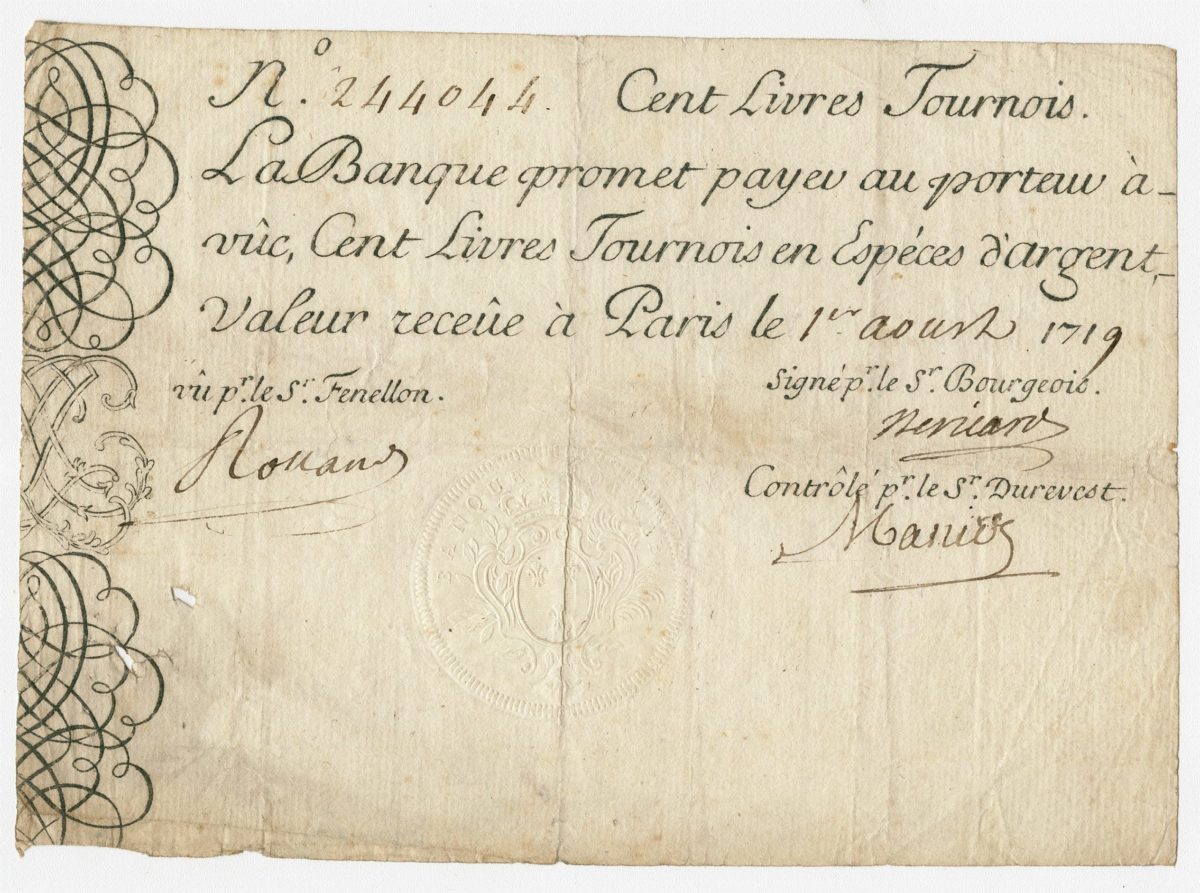 Banknote Issued by the Banque royale de France