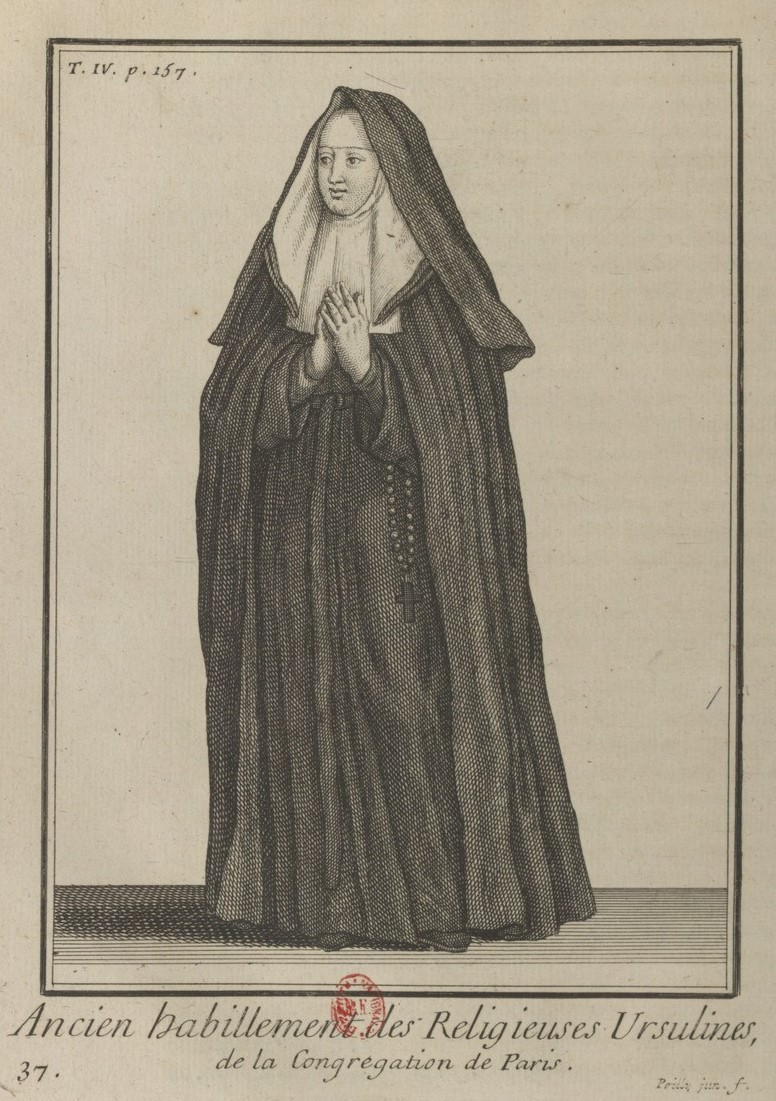 Engraving of an Ursuline nun