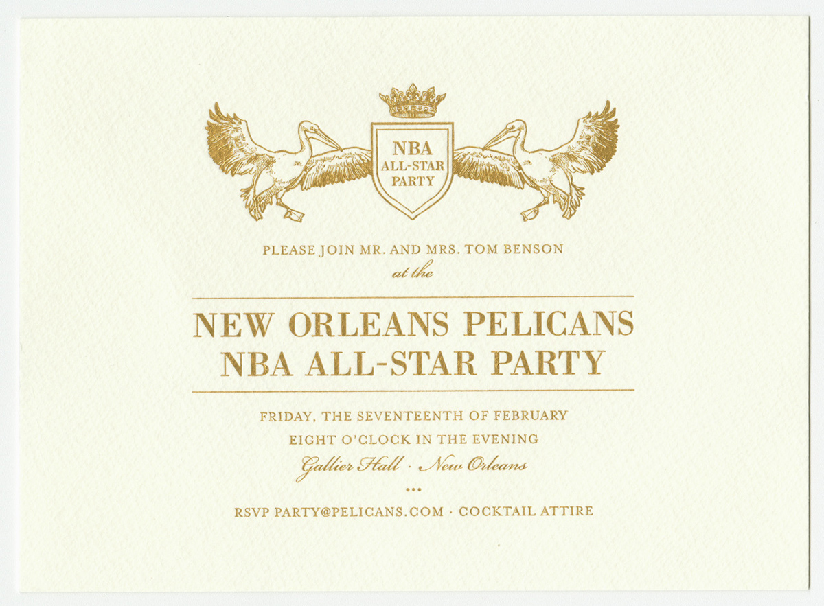 New Orleans Pelicans NBA All-Star Party Invitation