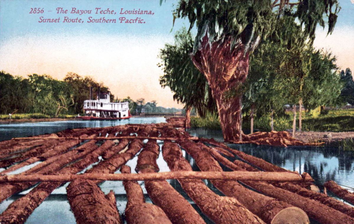 A Logging Raft and Steamboat on the Teche