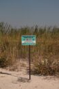 A sign restricting access to sand dunes and beach grass